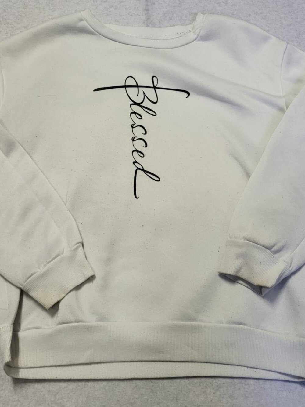 Women's Sweatshirt "Blessed" White Pullover